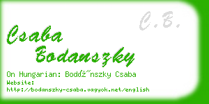 csaba bodanszky business card